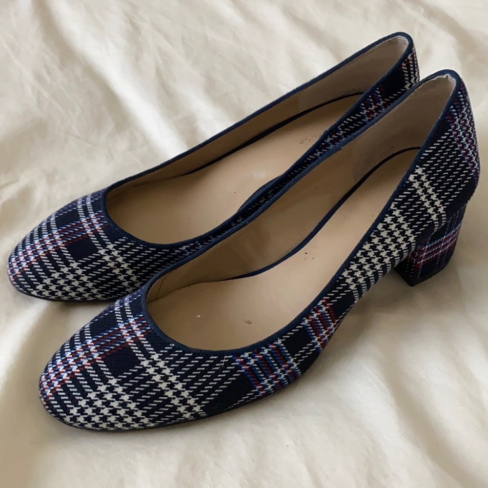 Ann Taylor Plaid Block Heels